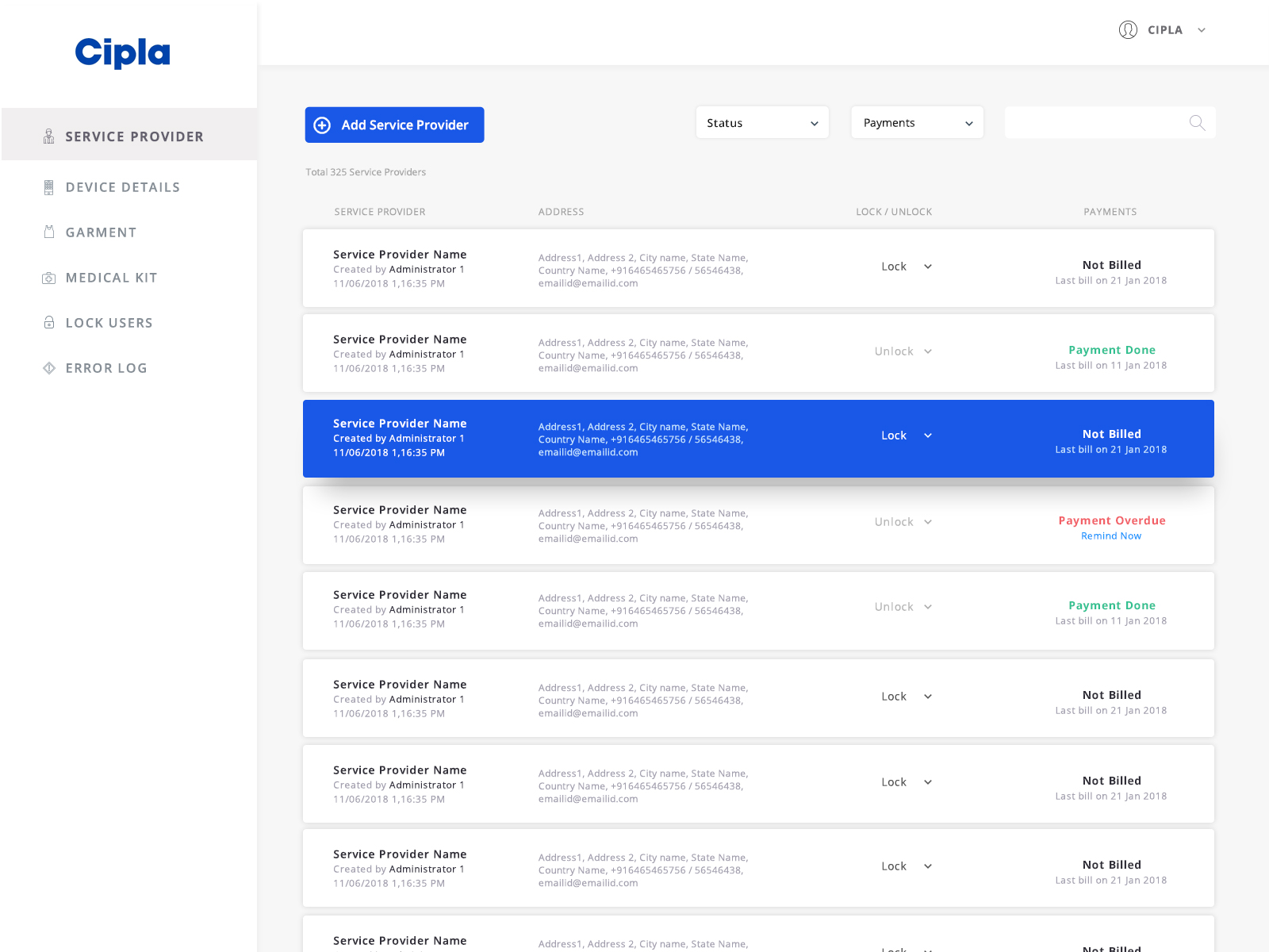 Service Provider Listing By Urvi Ashar On Dribbble