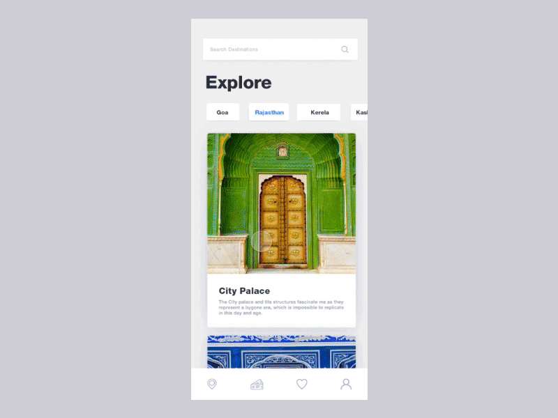 Travel App Interaction app clean india interaction minimal mobile travel ui