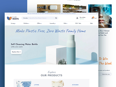 Plastic-free products Ecommerce Website clean concept e commerce shop interface minimal organics plastic free product simple ui ux website zero waste