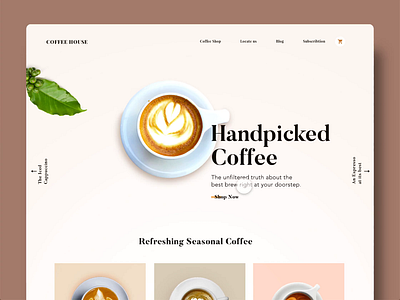 Coffee Landing page Animation adobexd animation clean coffee design minimal simple ui ux website