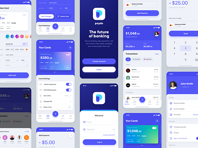 Paydo app banking branding finance graphic design mobile ui ux