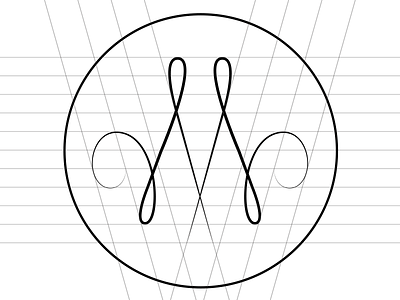 Logo M construct line font logo typography