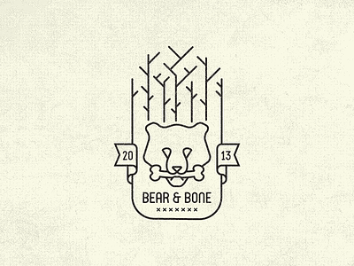 Bear & Bone Vintage Fantasy Logo badge bear bone fantasy logo vintage