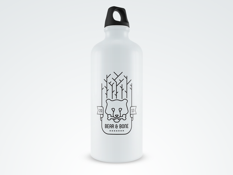 Download Bear & Bone Sports Bottle Mockup by Mathias Temmen on Dribbble