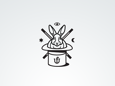 Just the Magic... badge hipster logo magic rabbit simple vintage