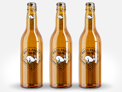 White Rabbit Pale Ale Vintage Logo Bottle Mockup