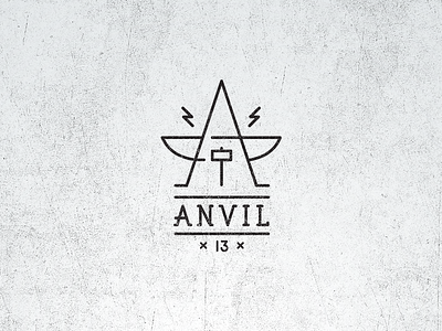 Anvil Fantasy Logo anvil badge fantasy line lines logo