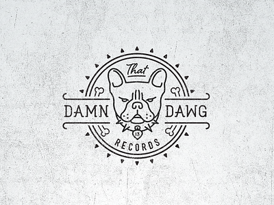 That Damn Dawg Fantasy Logo badge dawg dog logo records vintage