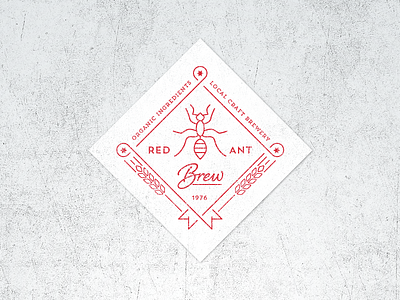 Red Ant Brew Fantasy Logo ant beer brewery craft beer red vintage logo