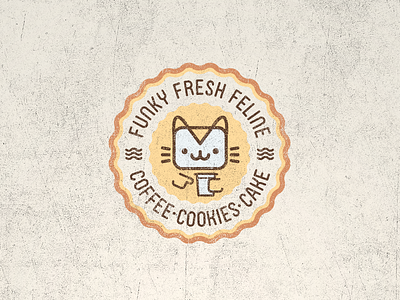 Funky Fresh Feline Coffee House Logo cake cat coffee cookies cute feline fresh funky house kawaii logo