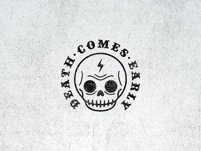 Death Comes Early Fantasy Band Logo badge band comes death early fantasy flash logo music skull vintage