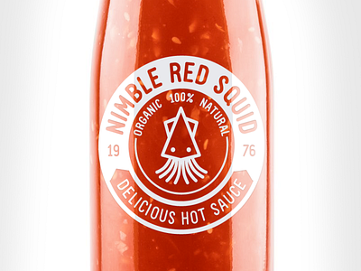 Hot Sauce Fantasy Logo badge delicious fantasy hot logo organic sauce squid sriracha