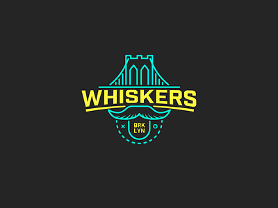 Brooklyn Whiskers Fantasy Basketball Logo basketball brooklyn fantasy line lines logo neon whiskers