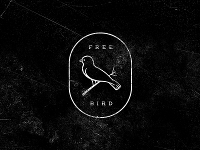 Free Bird Logo bird black free logo vintage white