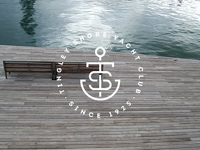 Fantasy Yacht Club Logo anchor badge clean club fantasy logo maritime monogram sea shore yacht