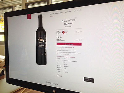 Website for a Wine Dealer - Product Detail bottle dealer detail product web website wine