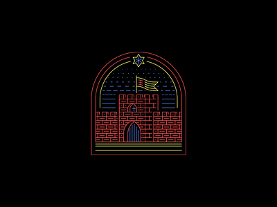 Castle badge castle illustrator lineart lines logo medieval