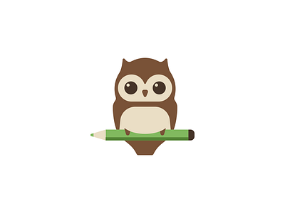 Logo for a Learning App (WIP) app learning logo owl pencil