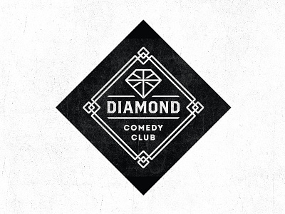 Diamond Comedy Club Logo black club comedy diamond logo vintage white