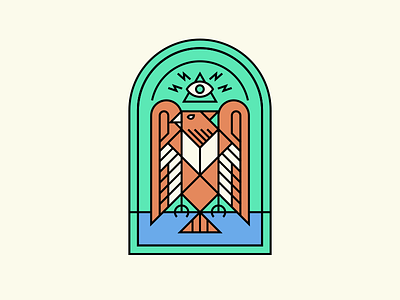 Bird Logo Practice badge bird church window lineart lines logo practice