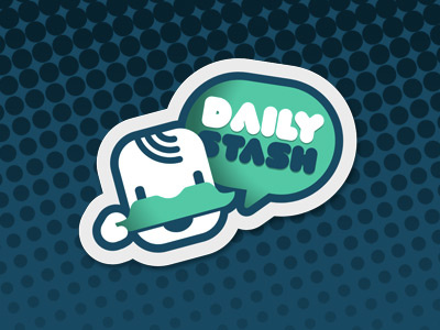 Daily Stash Logo character logo moustache sticker