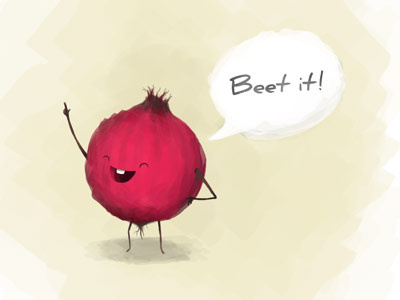 Beet it! beet character cute food kawaii vegetable veggie wacom