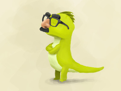 Der "Lüguan" character creature cute iguana kawaii wacom