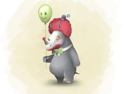 Das Spaßhorn animal character cute kawaii rhino wacom