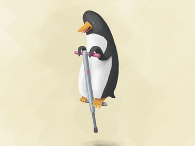 Der Springuin animal character cute kawaii penguin