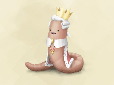 Der Regentwurm animal character cute earthworm kawaii