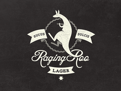 Raging Roo Lager - Fantasy Logo Design beer kangaroo lager logo vintage