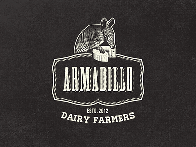 Armadillo Dairy Farmers - Vintage Fantasy Logo armadillo batch dairy logo vintage