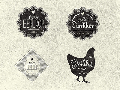 Fantasy Eggnog Label alcohol batch booze egg eggnog hen label logo retro vintage