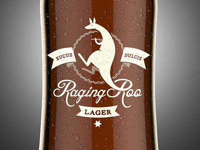 Raging Roo Lager - On a bottle beer bottle logo raging roo vintage