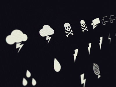 Killing some time with various icons cloud crossbones flash icons skull thunder