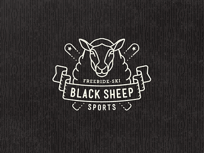 Black Sheep Sports Logo badge black freeride logo sheep ski vintage