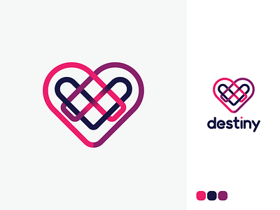 Destiny Logo V1 branding clean design digital heart logo vector