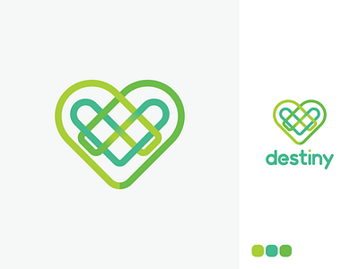 Destiny Logo V2 branding clean design digital heart logo vector