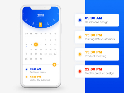 iPhoneX - Calendar page ui design