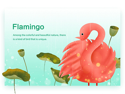 Illustration Exercise - Flamingo animal flamingo illustration lotus summer