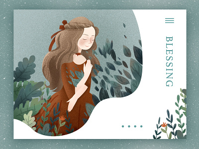 Pray app blessing branding cure design girl gray illustration landing page peolpe typography ui web 插图 设计