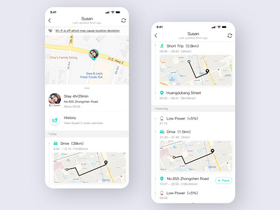 Historical track related page app care design drive google google map historical history illustration logo lowpower map positioning route track ui ux 设计