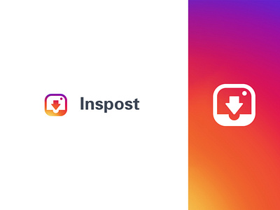 InsPost - photo & video downloader for instagram android app backstage band branding design downlode facebook icon illustration inspost instagram logo picture typography vector 插图 设计