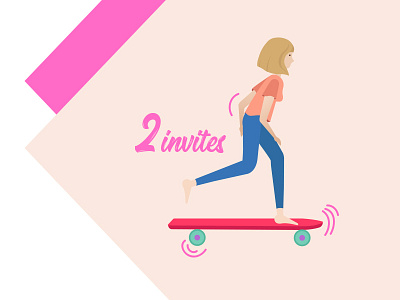 2 Invites dribbbleinvites invites longboard skate skate girl