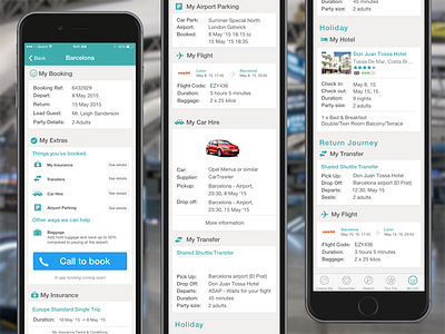 Holiday Booking Summary app holiday ios iphone ui ux