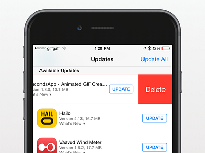 Remove Apps from the Updates Screen apps ios uninstall update