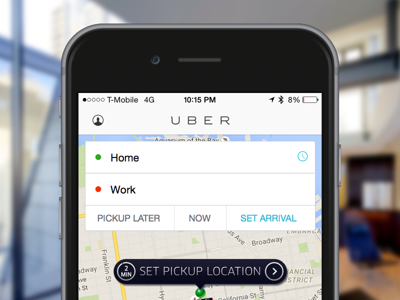 Uber Set Arrival uber iphone app ios