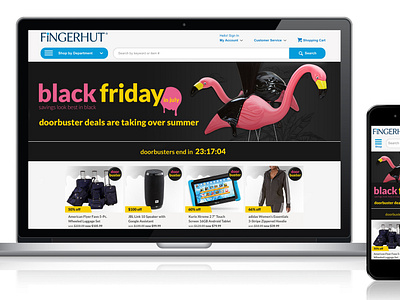 Black Friday in July event landing page black friday branding event flamingo paint webdesign website
