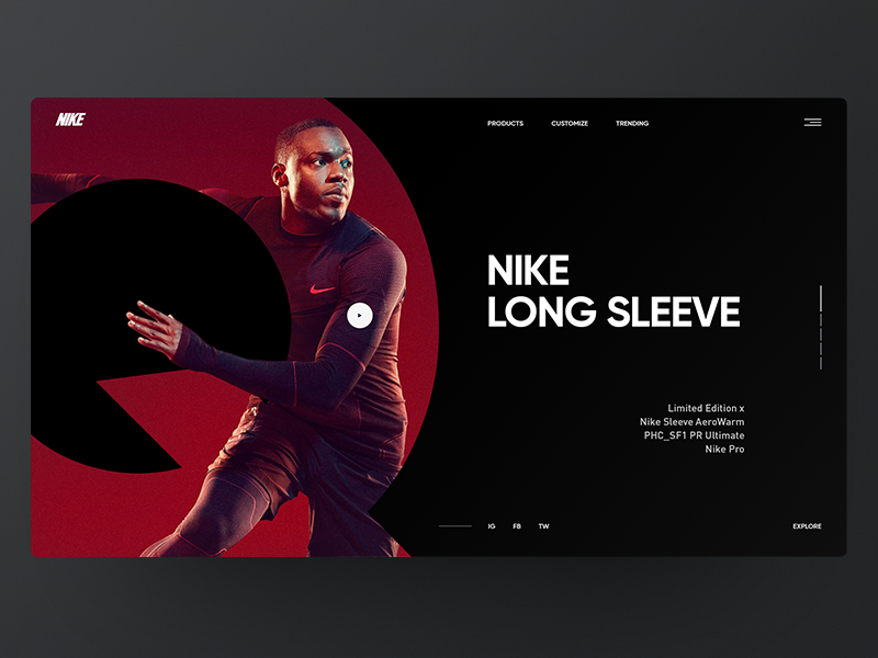 NIKE web design layout clean web ux ui minimal landing interface designer concept