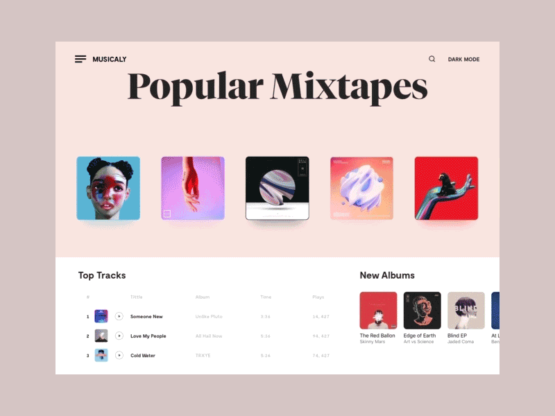 Musicaly Developed Application developer clean cards app landing iosapp ios minimal interface ux ui
